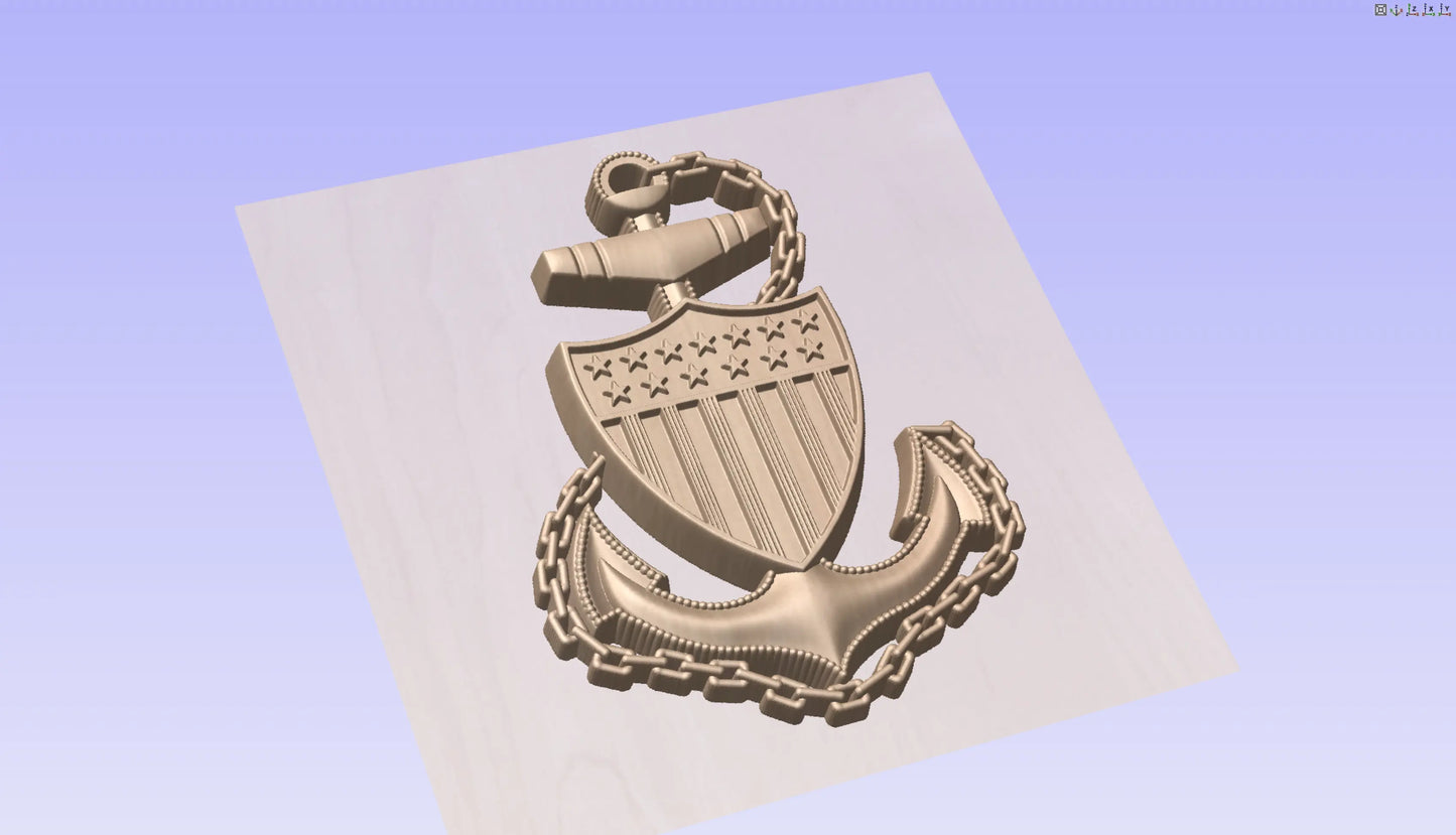 CNC File I US Coast Guard Chief Petty Officer Rank E7 3d Model I RathTech Design My Store