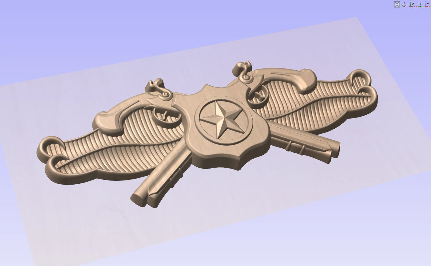 CNC File I US Navy Security Forces Basic Badge 3D Model I RathTech Design My Store