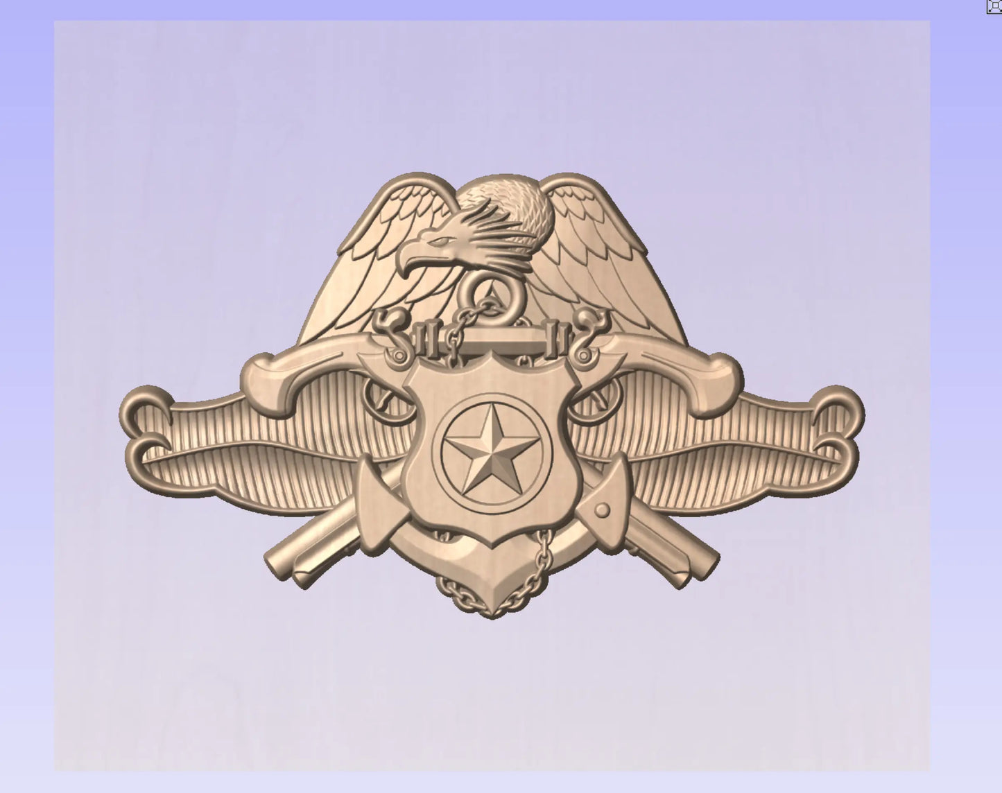 CNC File I US Navy Security Forces Master Badge 3D Model I RathTech Design My Store