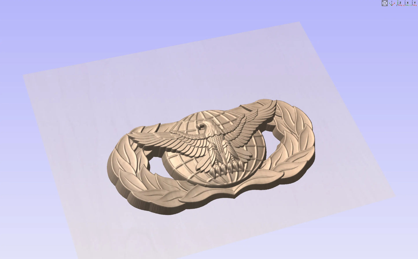 CNC File I US Air Force Basic Force Protection Badge 3D Model My Store