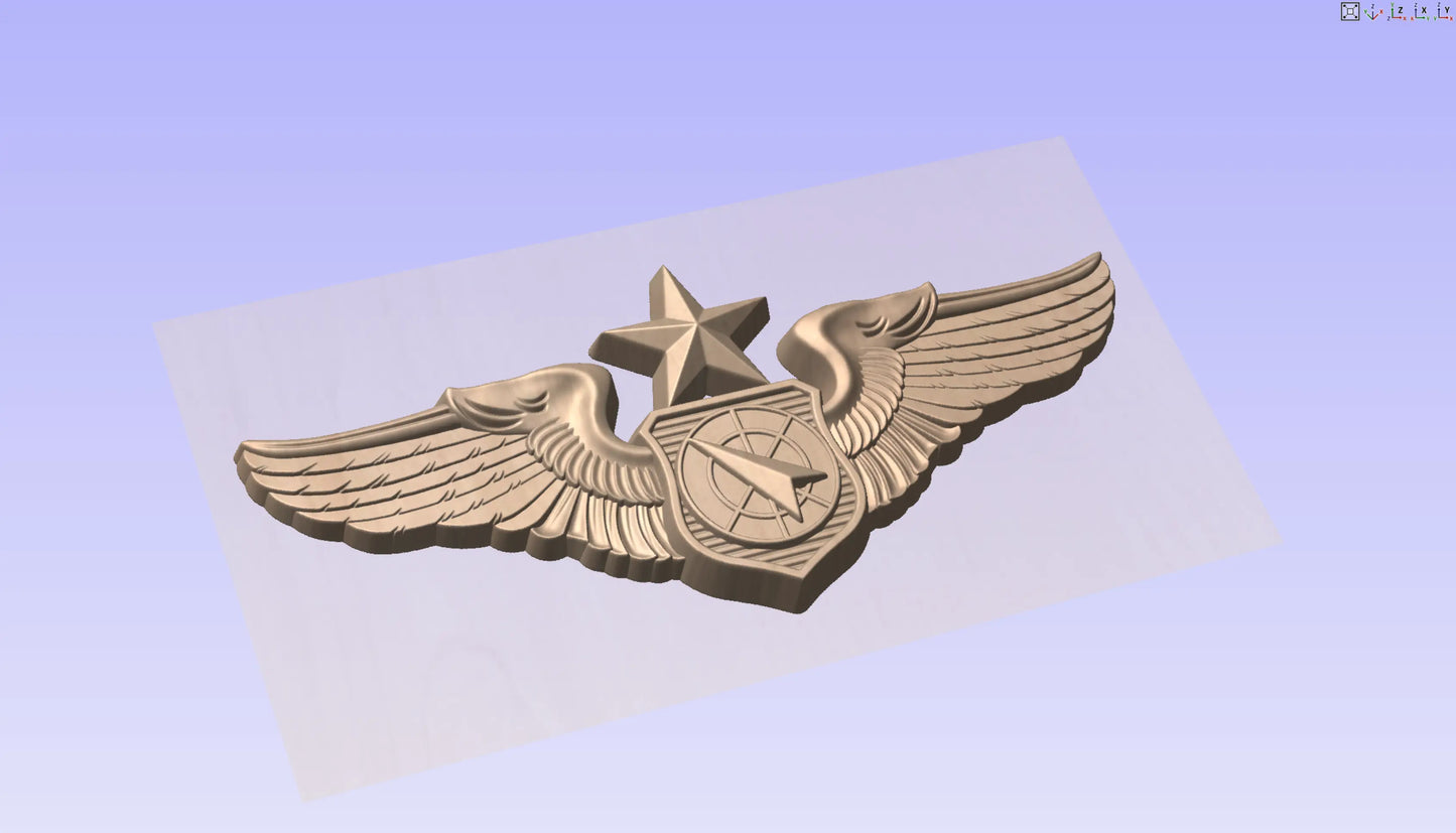 CNC File I US Air Force Senior Air Battle Manager Wings Insignia 3D Model I RathTech Design My Store