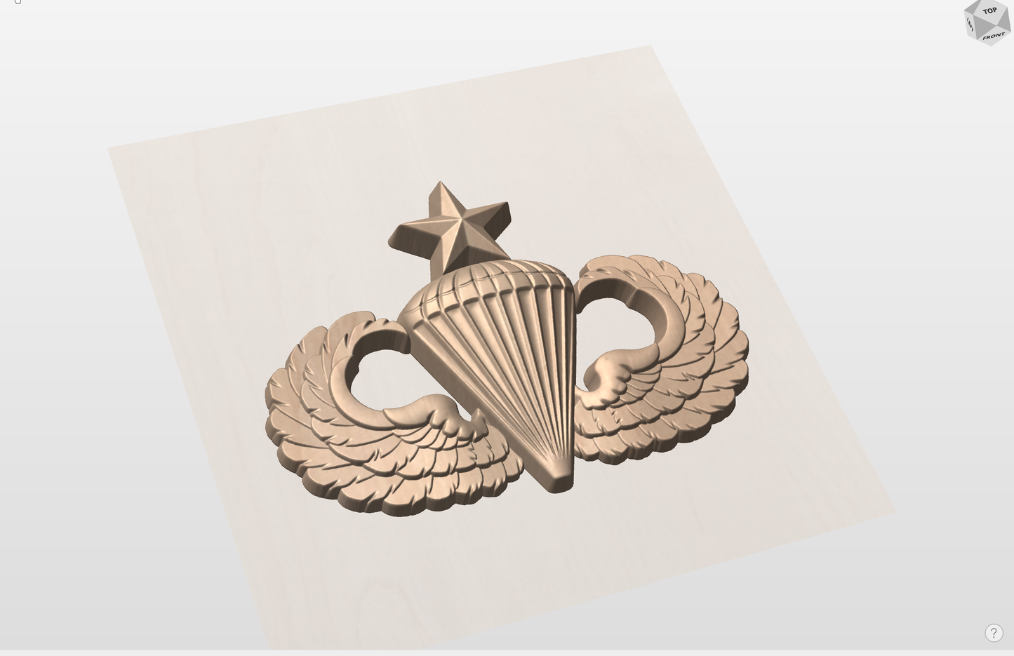 CNC File I Senior Parachutist Badge 3D Model I RathTech Design My Store