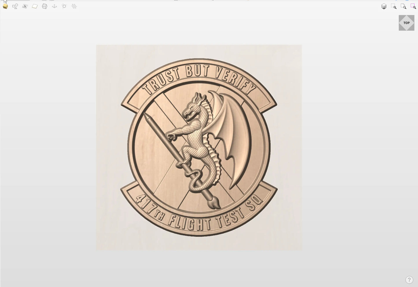 CNC File I US Air Force 417th Flight Test Squadron Unit Patch 3D Model I RathTech Design My Store