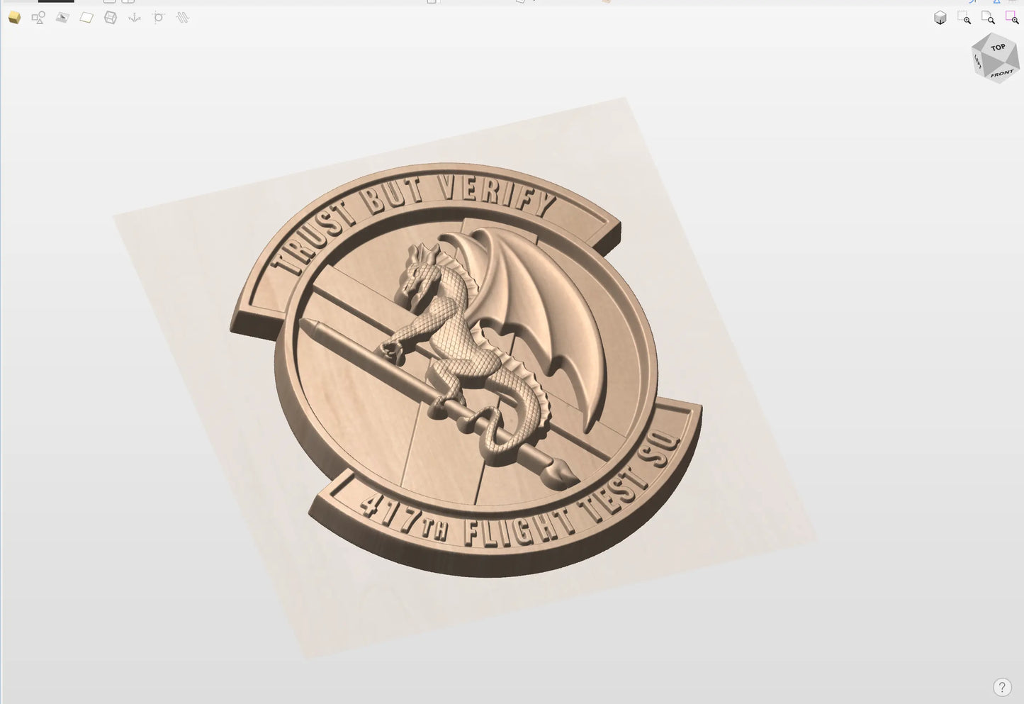 CNC File I US Air Force 417th Flight Test Squadron Unit Patch 3D Model I RathTech Design My Store