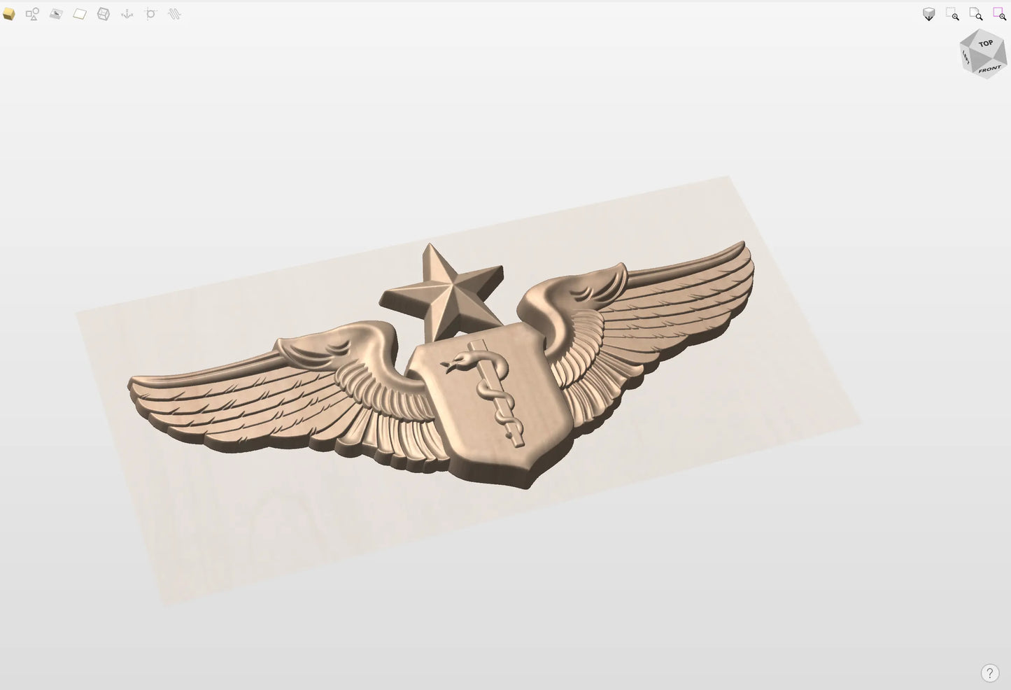 CNC File I US Air Force Senior Flight Surgeon Wings 3D Model I RathTech Design My Store