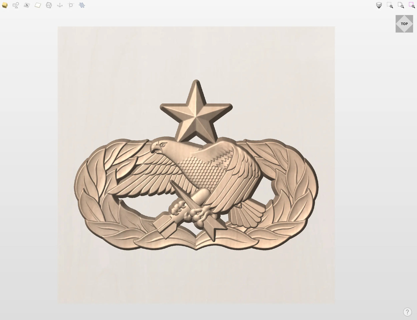 CNC File I US Air Force Senior Maintenance Badge 3D Model I RathTech Design My Store