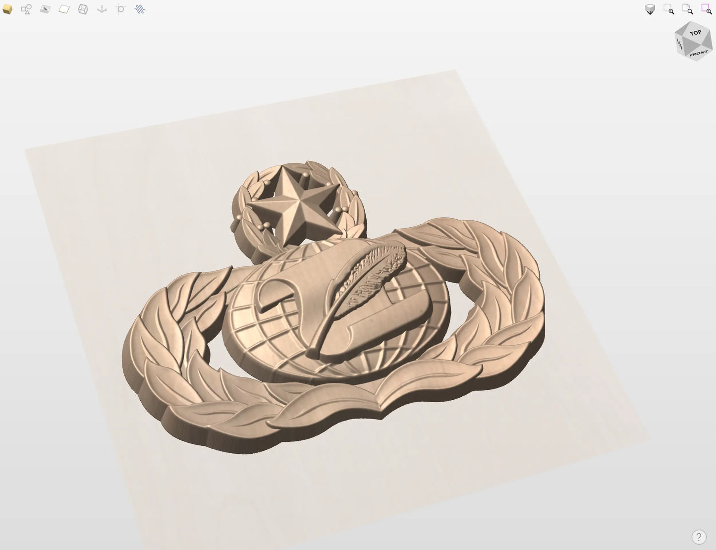 CNC File I US Air Force Master Manpower & Personnel Badge 3D Model I RathTech Design My Store