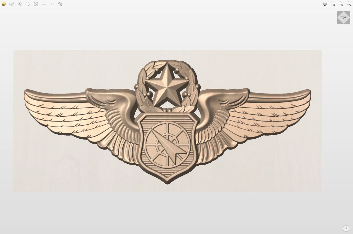 CNC File I US Air Force Master Weapons Controller Officer Wings 3D Model I RathTech Design My Store