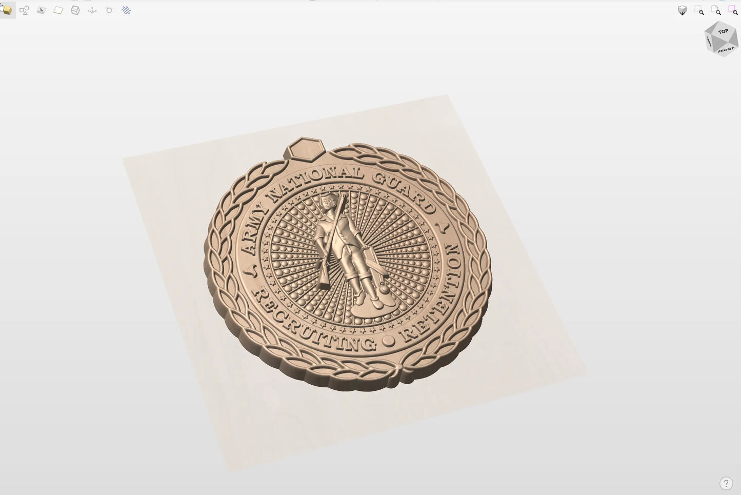 CNC File I US Army National Guard Senior Recruiting and Retention Badge 3D Model I RathTech Design My Store