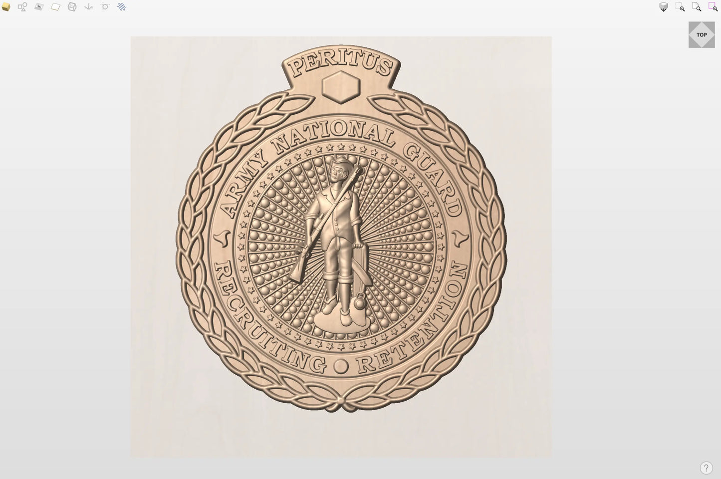 CNC File I US Army National Guard Master Recruiting and Retention Badge 3D Model I RathTech Design My Store