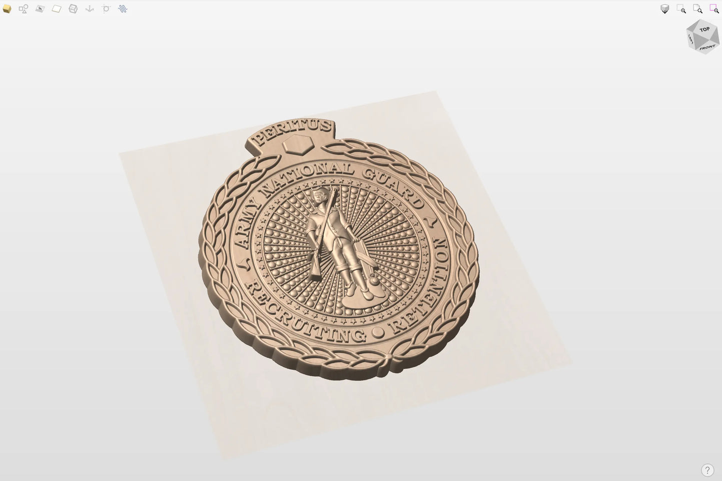 CNC File I US Army National Guard Master Recruiting and Retention Badge 3D Model I RathTech Design My Store