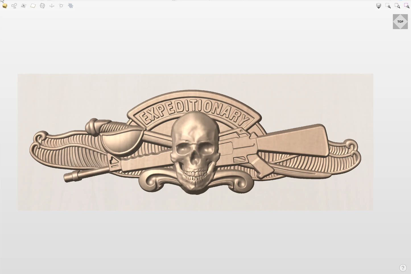 CNC File I US Navy Expeditionary Badge Skull Version 3D Model I RathTech Design My Store
