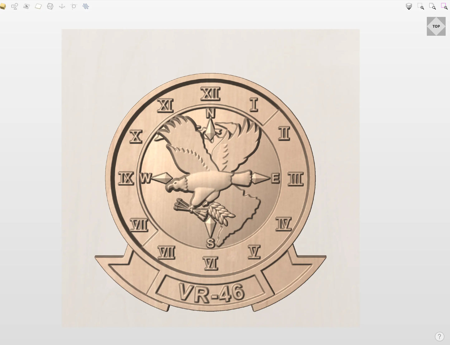 CNC File I US Navy VR-46 Unit Patch 3D Model I RathTech Design My Store