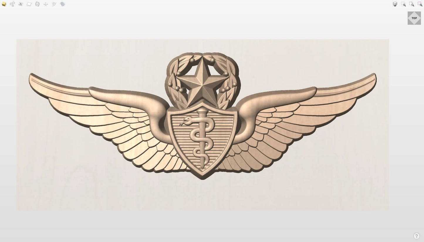CNC File I US Army Master Flight Surgeon Wings 3D Model I RathTech Design My Store