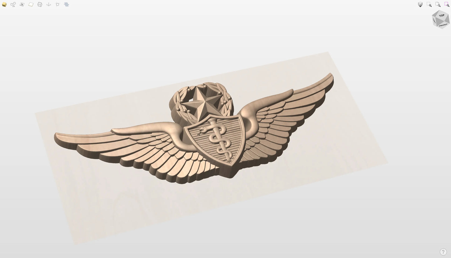 CNC File I US Army Master Flight Surgeon Wings 3D Model I RathTech Design My Store