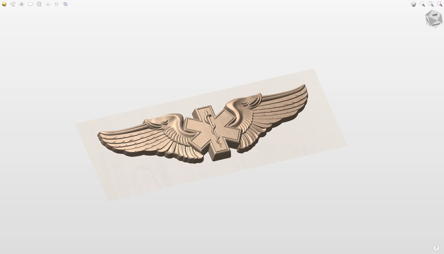CNC File I Paramedic Star of Life Wings Wings 3D Model I RathTech Design My Store