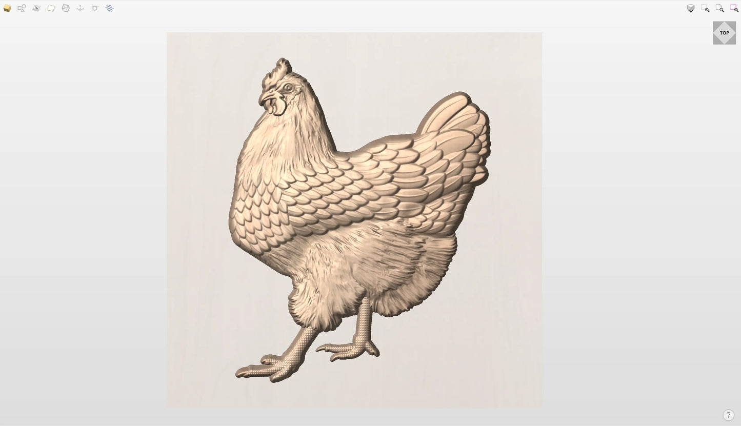 CNC File I Farm Animals I Buff Orpington Chicken 3D Model I RathTech Design My Store