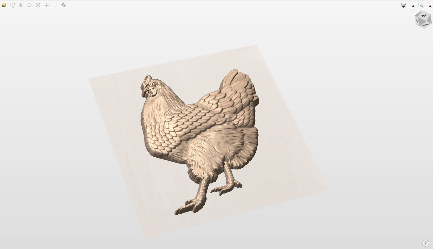 CNC File I Farm Animals I Buff Orpington Chicken 3D Model I RathTech Design My Store