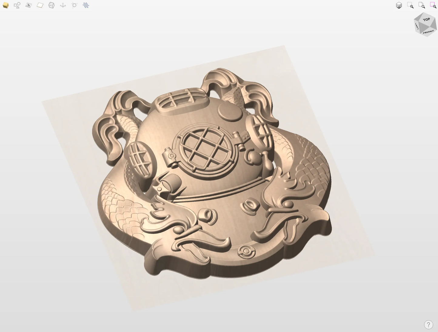 CNC File I US Military l US Navy 1st Class Diver Badge 3D Model I RathTech Design