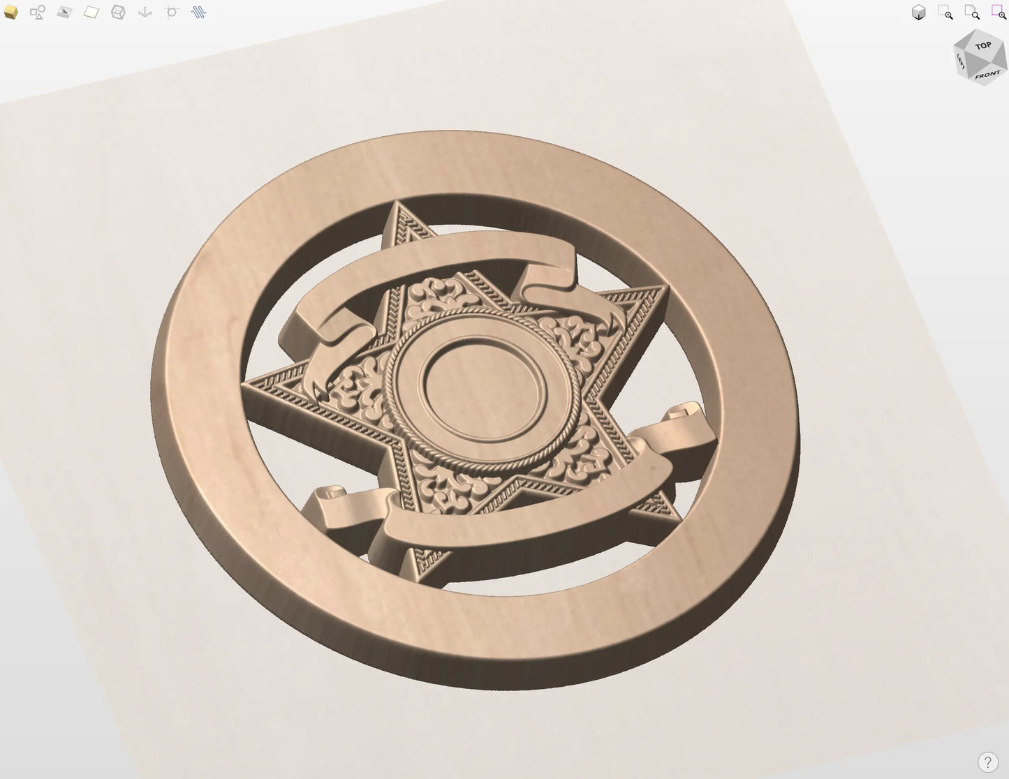 CNC File I Sheriff's Generic Badge Version 1 3D Model I RathTech Design