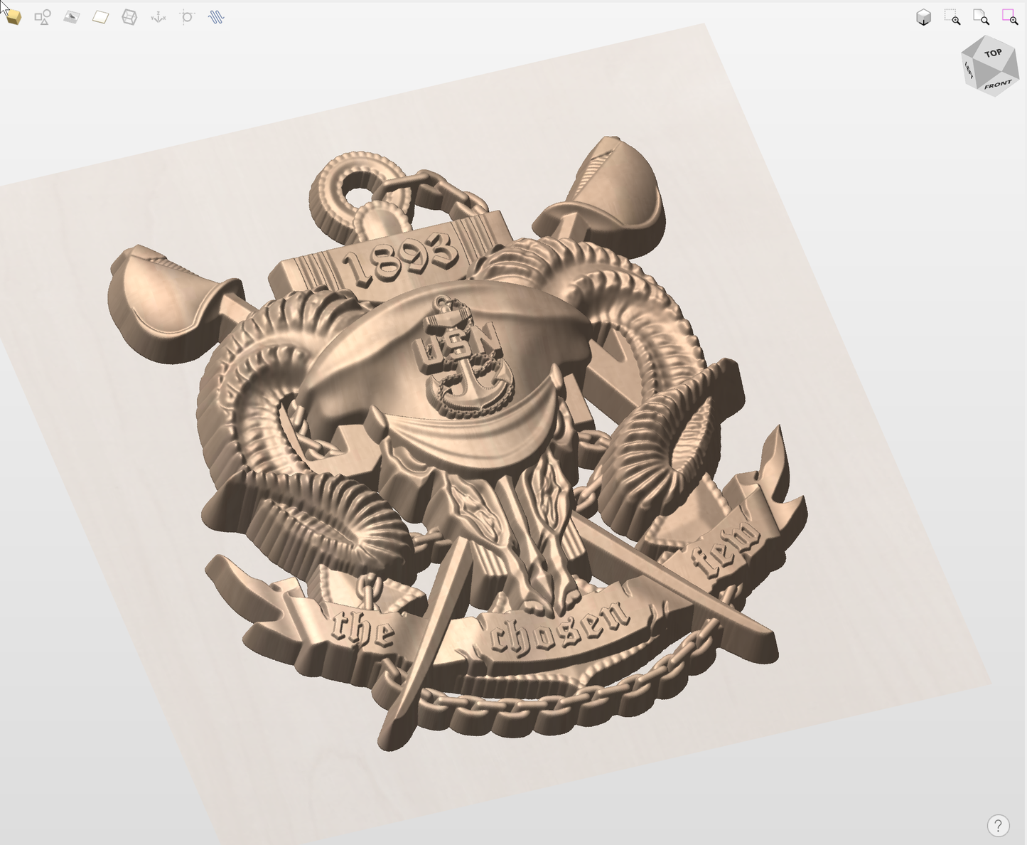 CNC File I US Navy Custom Chief Rank Design 3D Model I RathTech Design