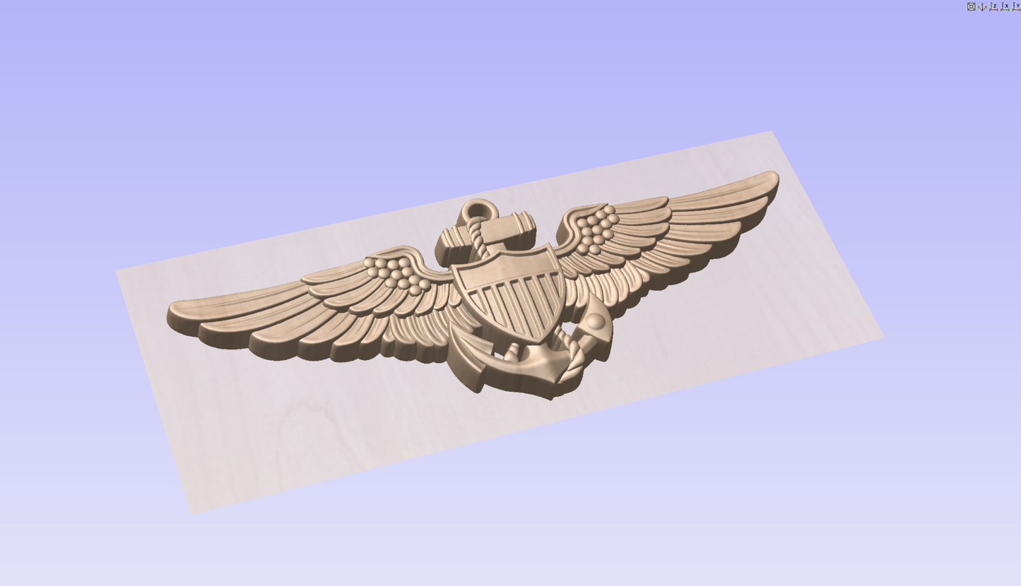 CNC File I US Navy Aviator Wings 3D Model I  RathTech Design My Store