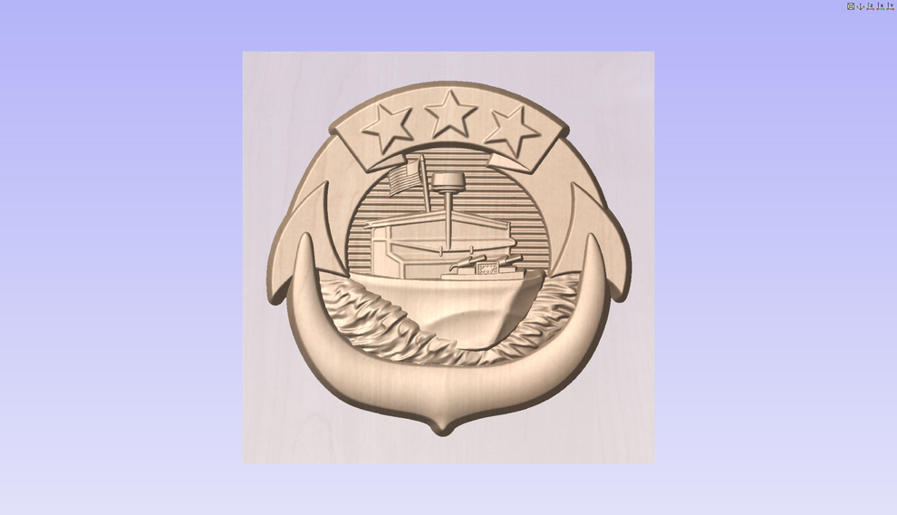 CNC File I US Navy Small Craft Insignia 3D Model - My Store