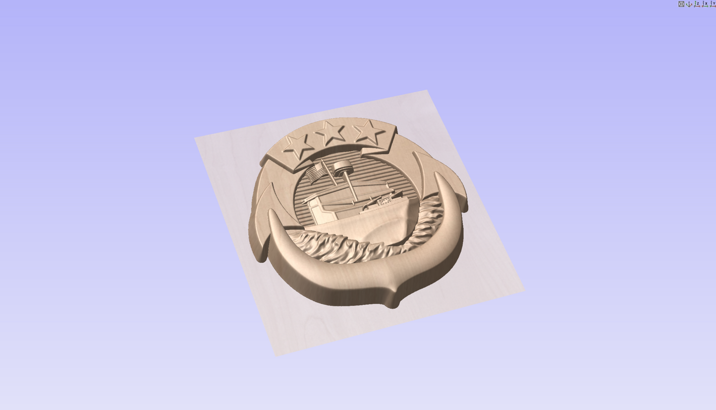 CNC File I  US Navy Small Craft Insignia 3D Model My Store