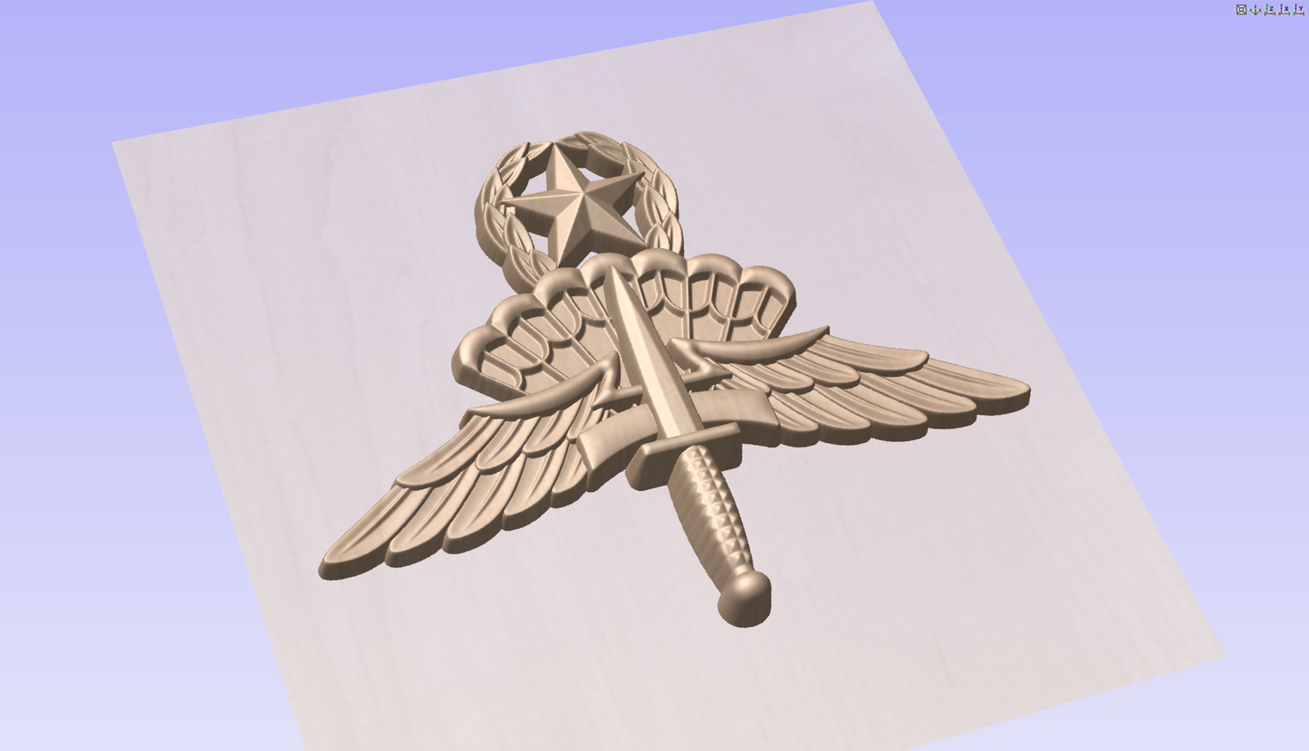 CNC File I Master Freefall Parachutist Badge 3D Model I  RathTech Design My Store