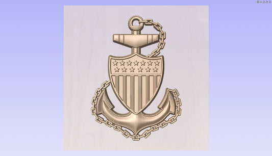 CNC File I US Coast Guard Chief Petty Officer Rank E7 3d Model I  RathTech Design My Store