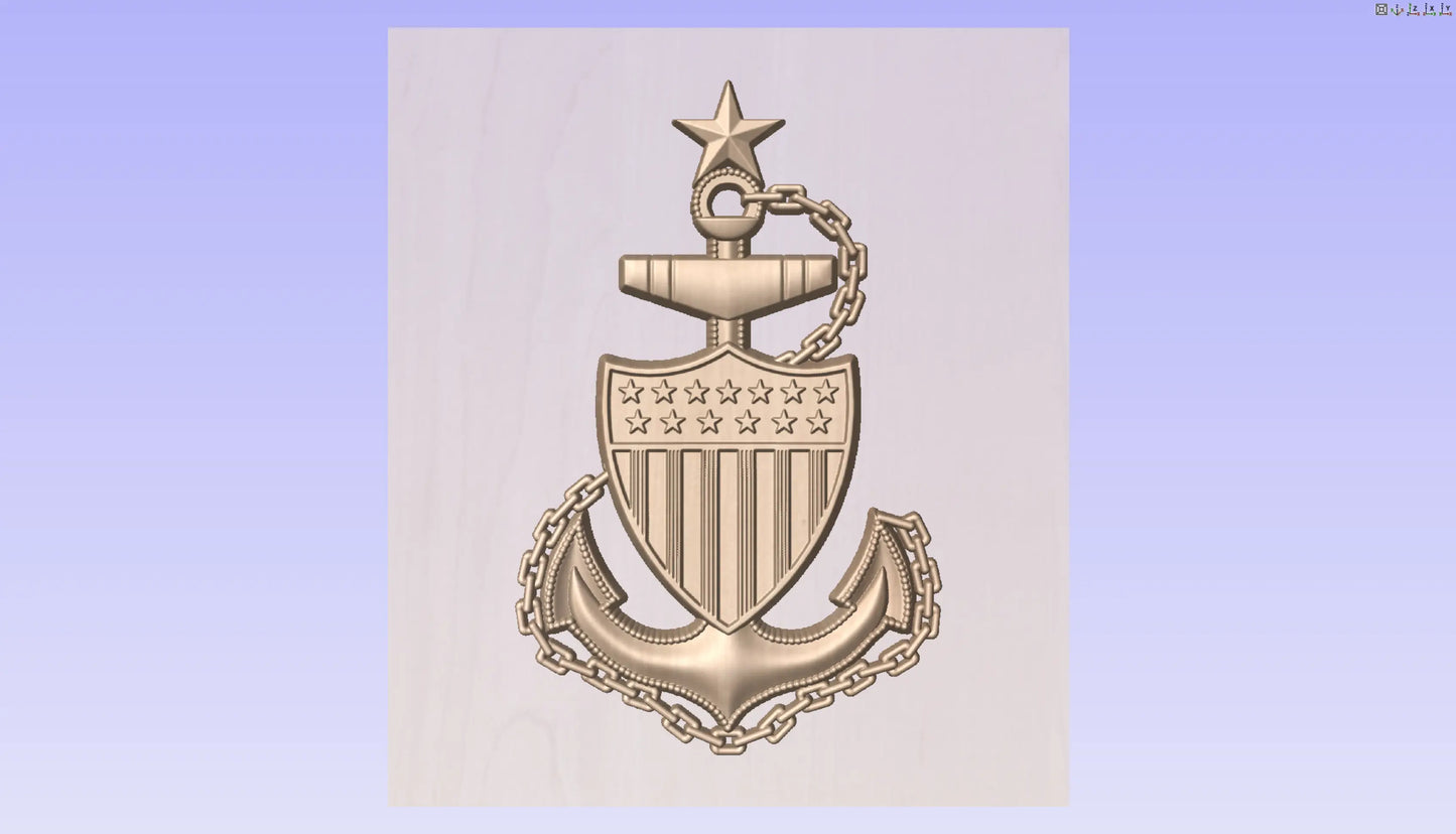 CNC File I US Coast Guard Senior Chief Petty Officer Rank E8 3d Model I  RathTech Design My Store