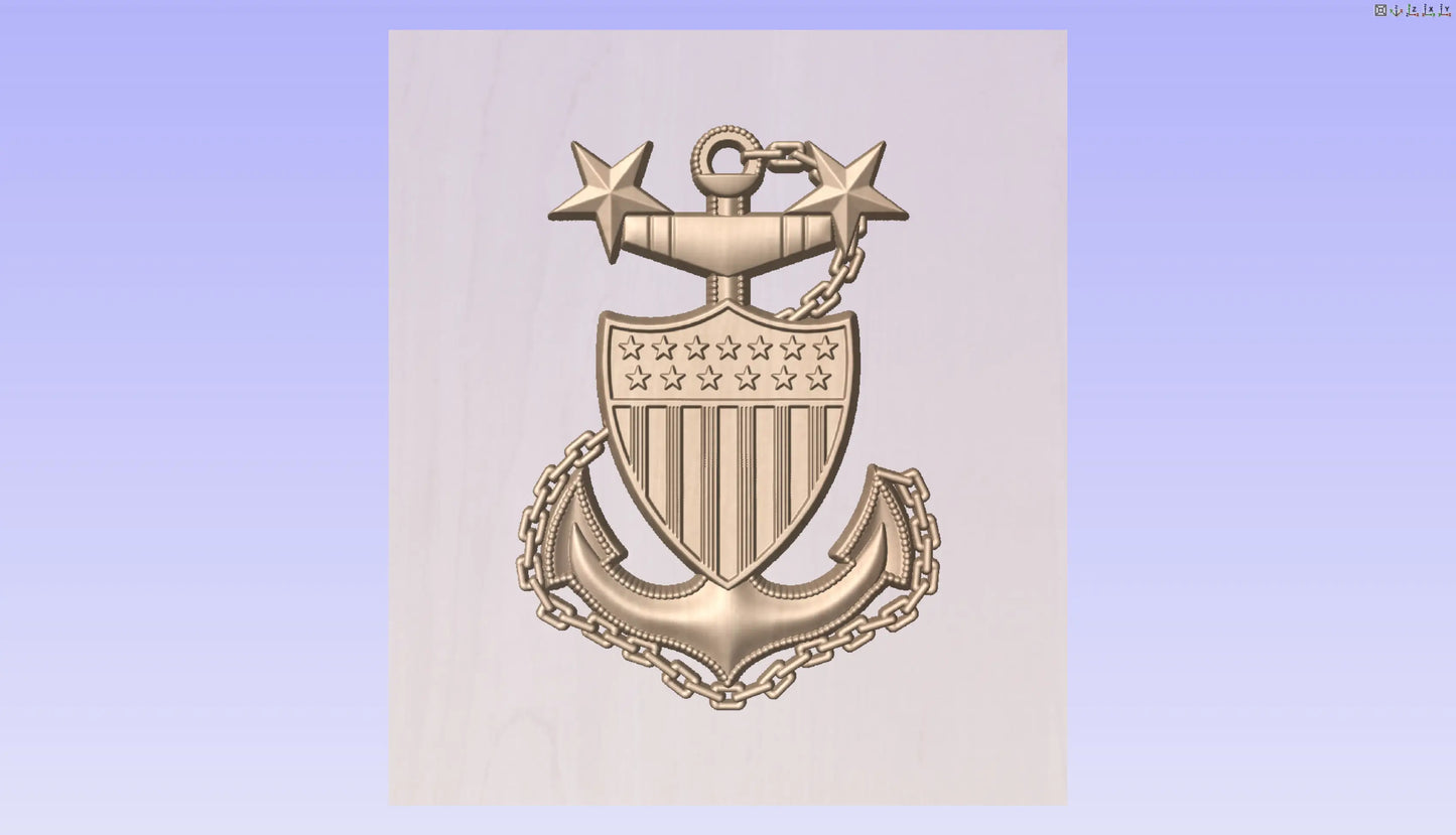 CNC File I US Coast Guard Master Chief Petty Officer Rank E9 3d Model I  RathTech Design My Store