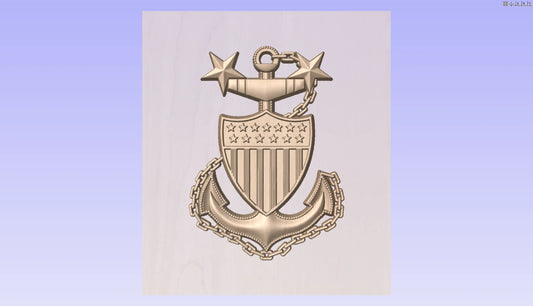 CNC File I US Coast Guard Master Chief Petty Officer Rank E9 3d Model I  RathTech Design My Store