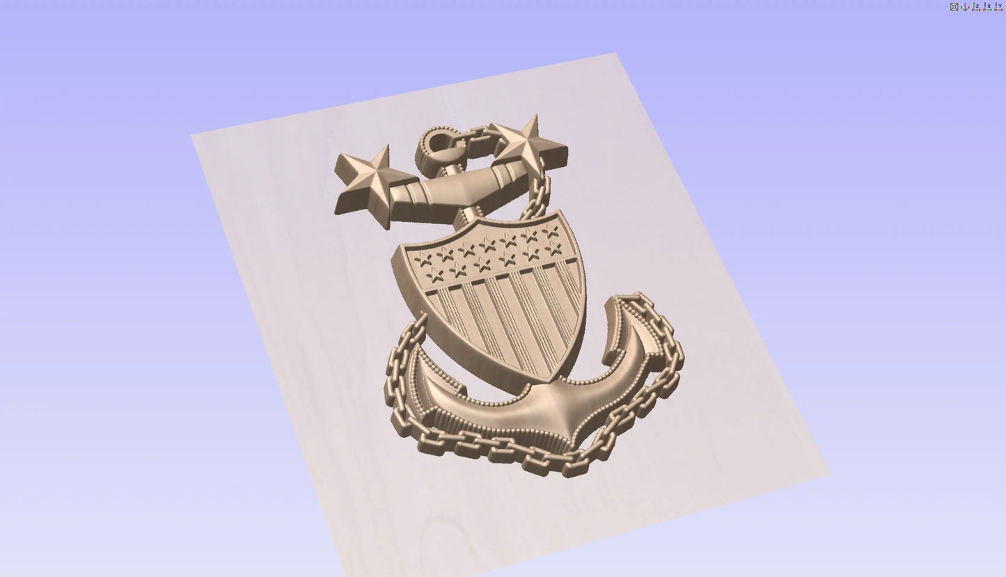 CNC File I US Coast Guard Master Chief Petty Officer Rank E9 3d Model I  RathTech Design My Store