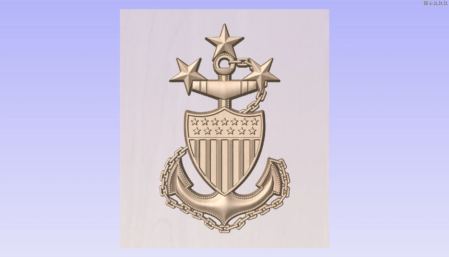 CNC File I US Coast Guard Master Chief Petty Officer of the Coast Guard Rank E9 3d Model I  RathTech Design My Store