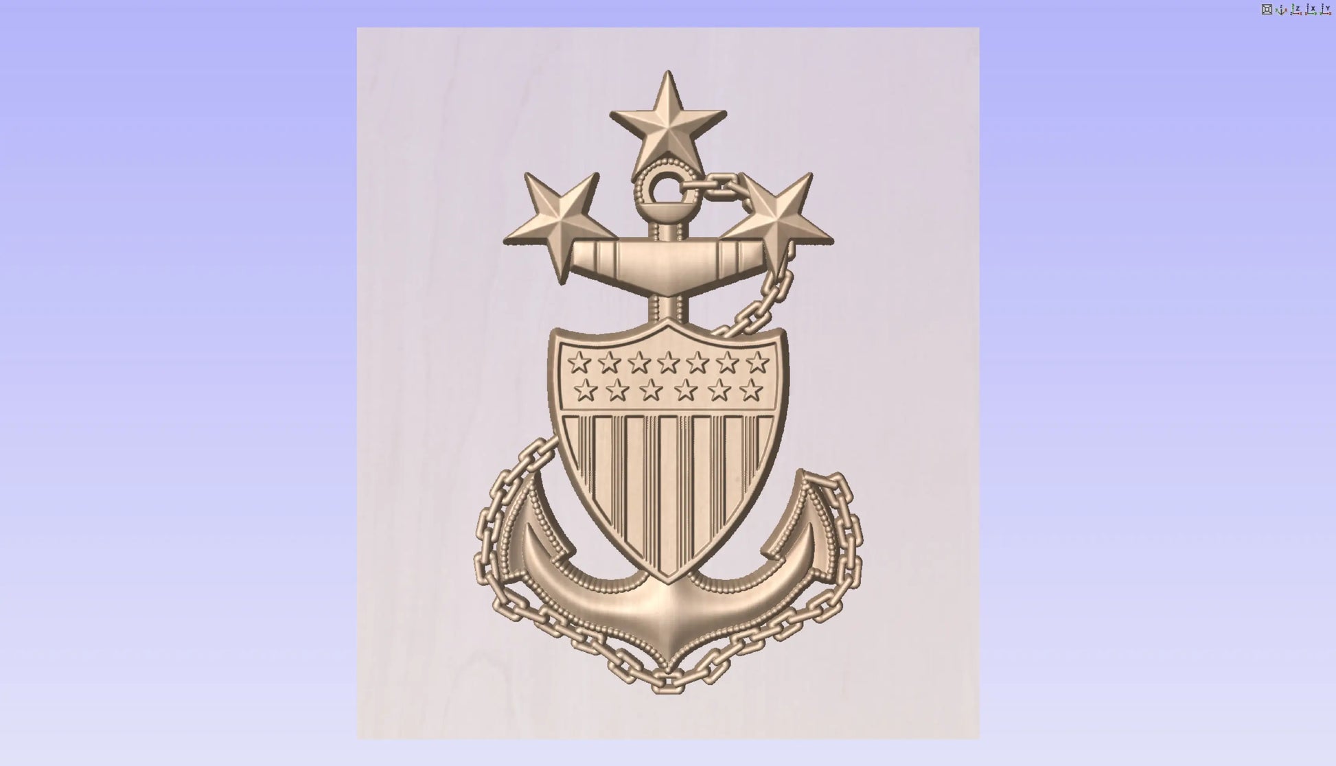 CNC File I US Coast Guard Master Chief Petty Officer of the Coast Guard Rank E9 3d Model I  RathTech Design My Store