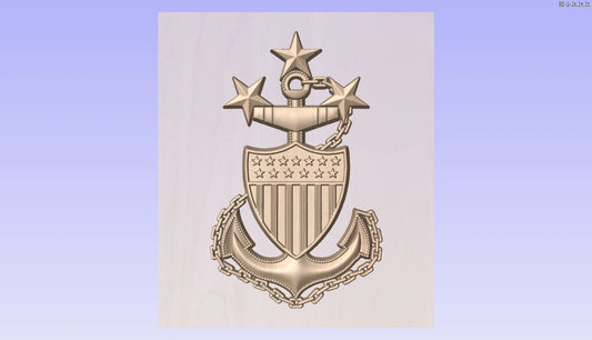 CNC File I US Coast Guard Master Chief Petty Officer of the Coast Guard Rank E9 3d Model I  RathTech Design My Store