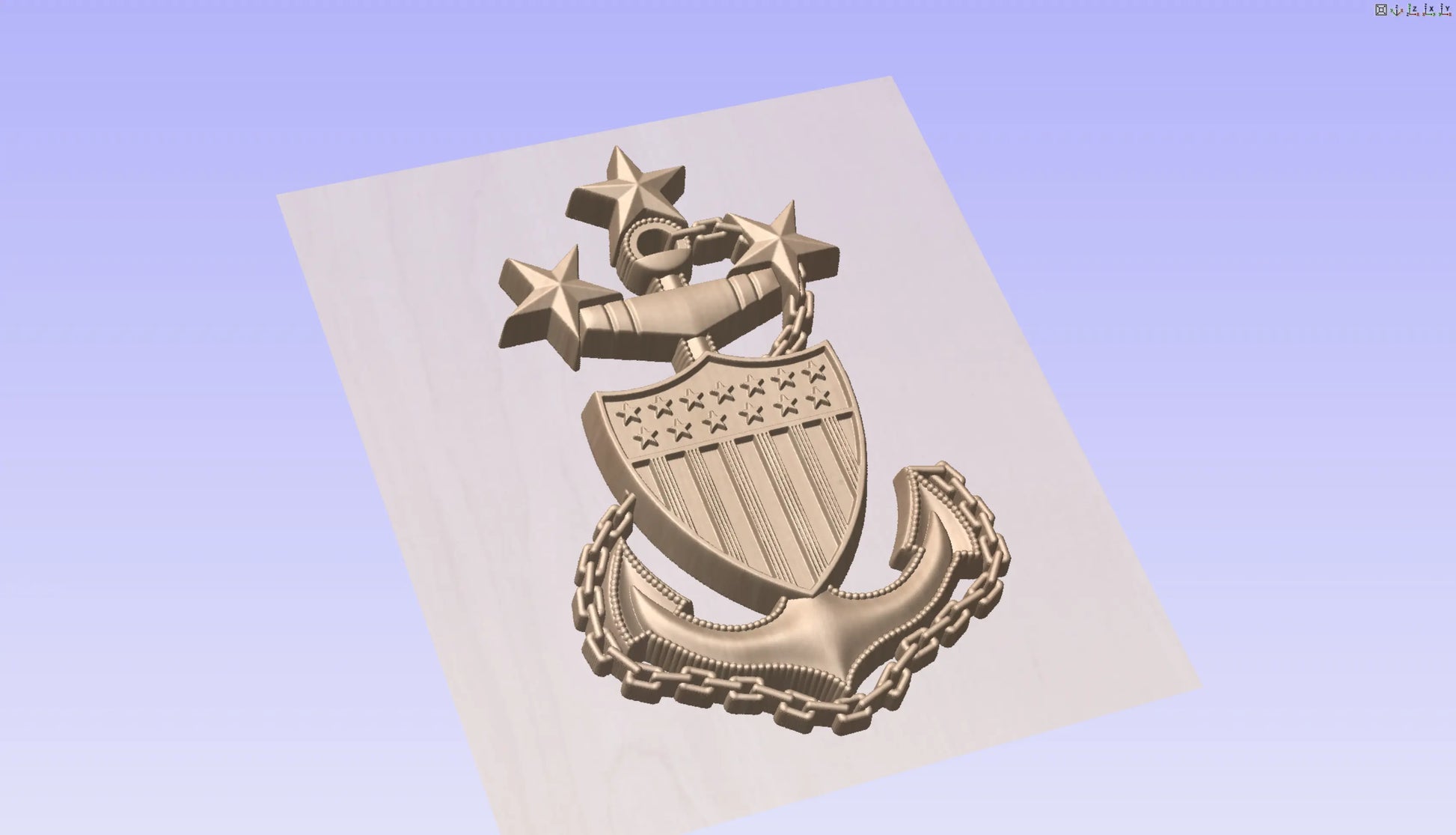 CNC File I US Coast Guard Master Chief Petty Officer of the Coast Guard Rank E9 3d Model I  RathTech Design My Store