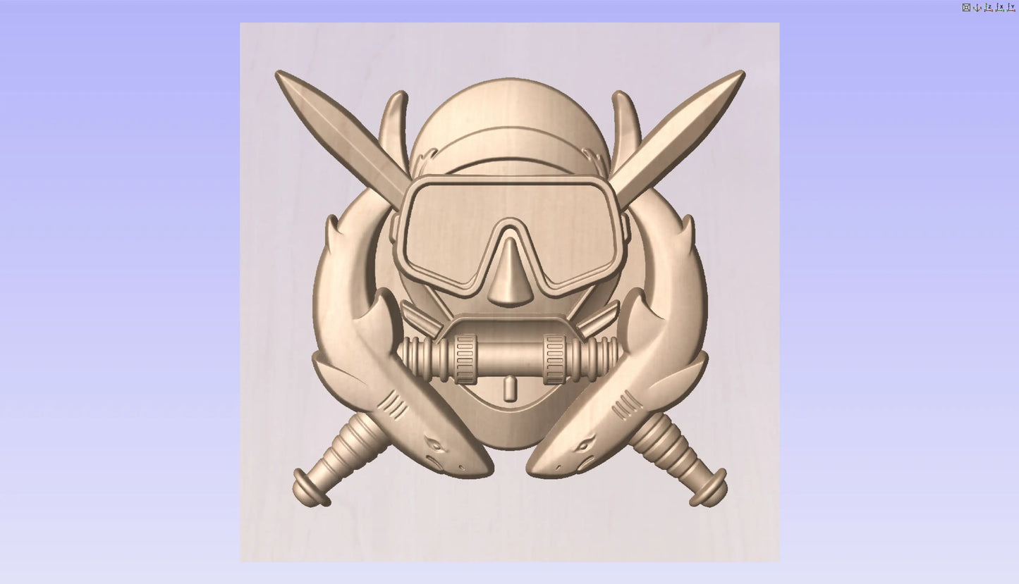 CNC File I US Army Special Forces Combat Diver Badge 3D Model I RathTech Design My Store