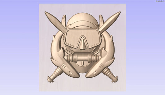 CNC File I US Army Special Forces Combat Diver Badge 3D Model I RathTech Design My Store