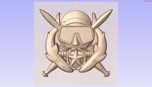 CNC File I  US Army Special Forces Diving Supervisor Badge 3D Model I  RathTech Design My Store