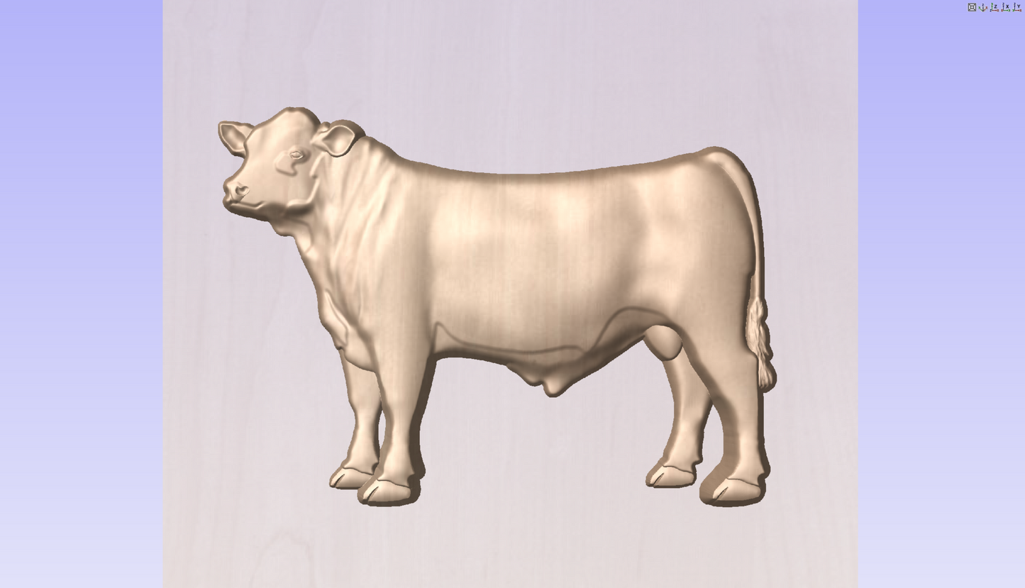 CNC File I  Bull 3D Model I  RathTech Design My Store