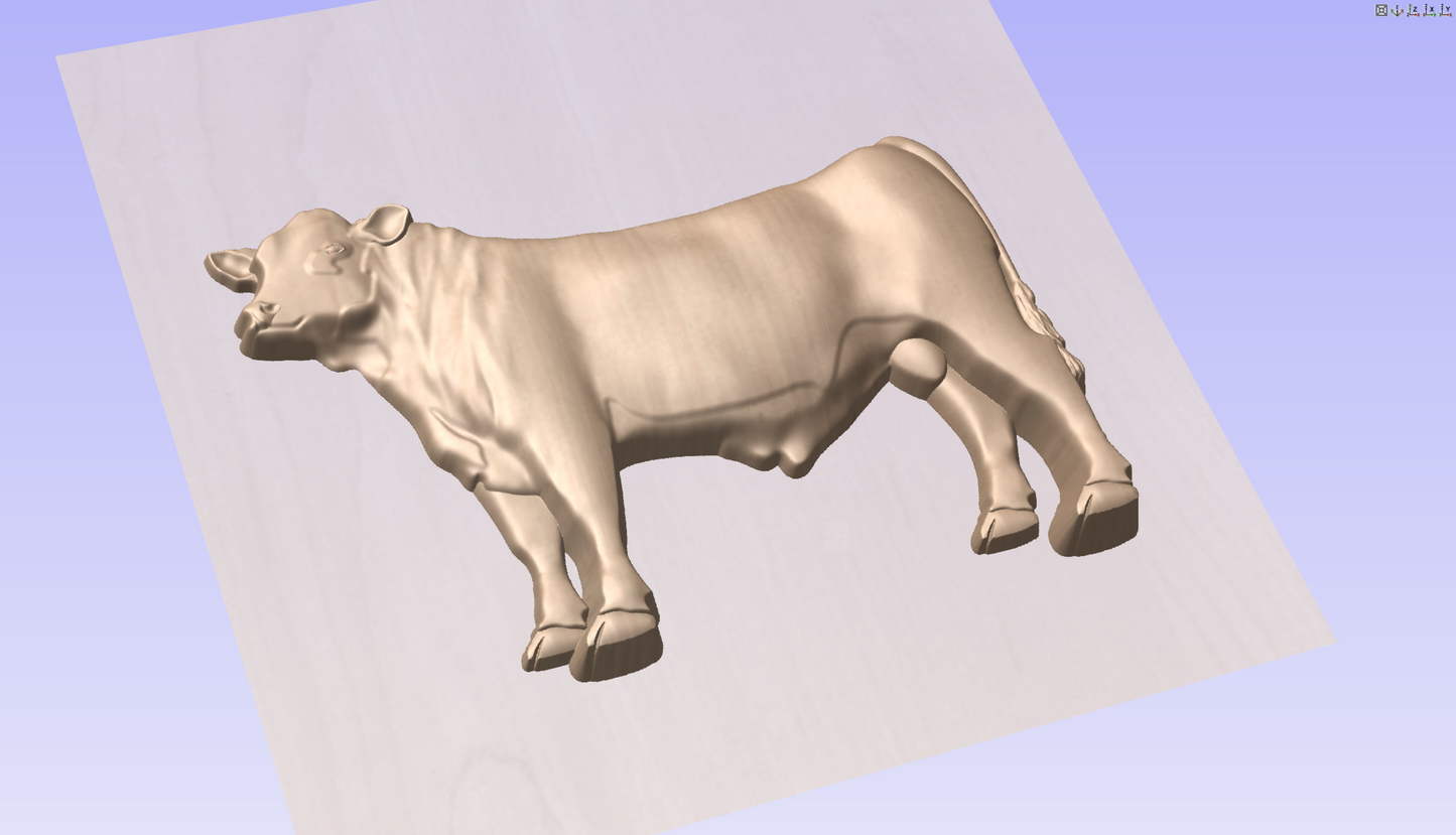 CNC File I  Bull 3D Model I  RathTech Design My Store