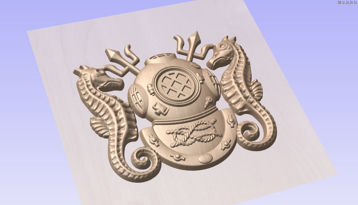 CNC File I US Navy Master Diver & Diving Officer Badge 3D Model I  RathTech Design