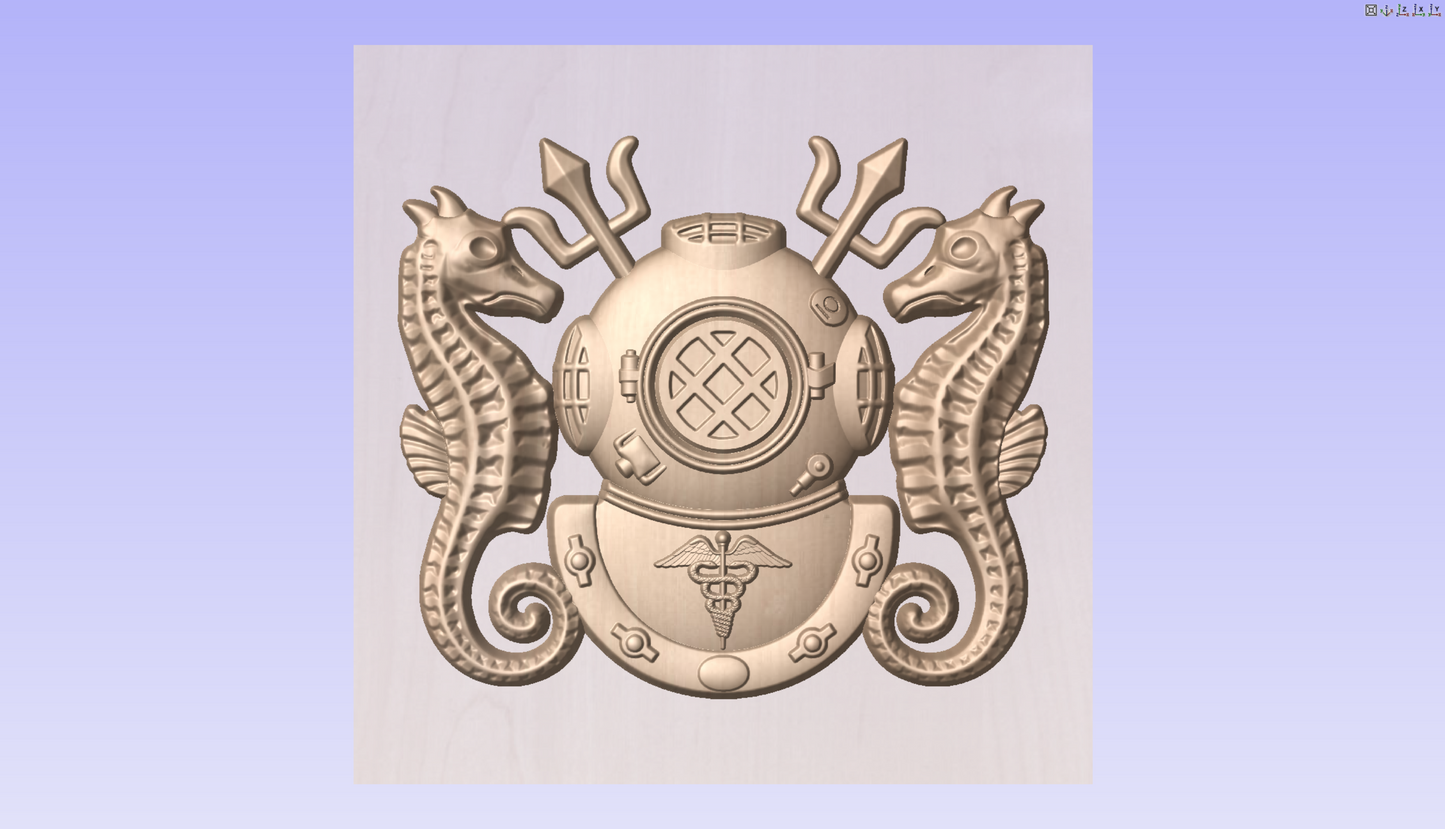 US Navy Diving Technician & Officer Badge 3D Model My Store