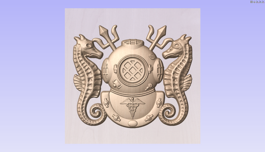 US Navy Diving Technician & Officer Badge 3D Model My Store