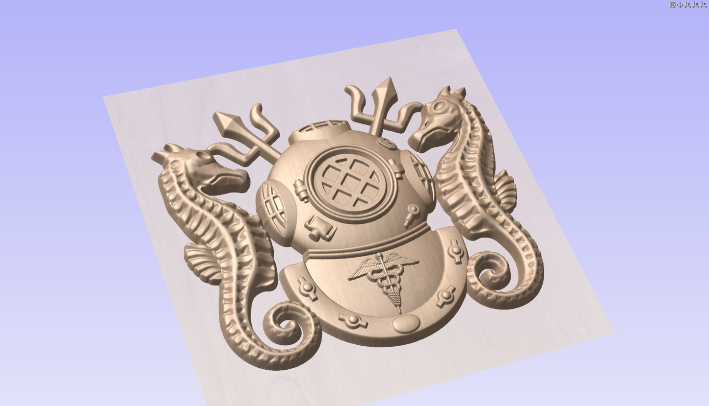 US Navy Diving Technician & Officer Badge 3D Model My Store