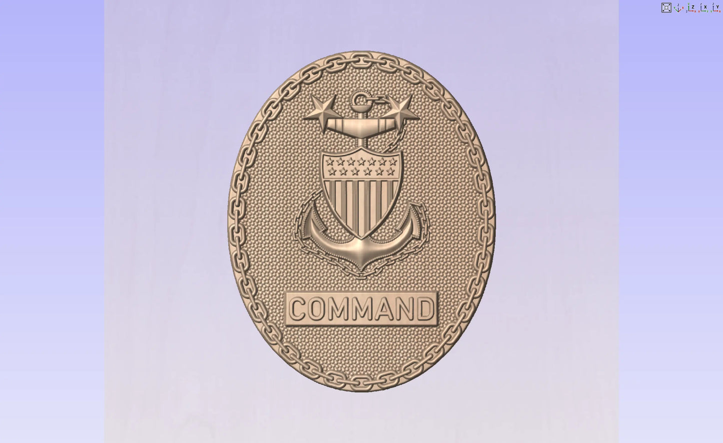 CNC File I US Coast Guard Command Master Chief Petty Officer Badge E9 3d Model I  RathTech Design My Store