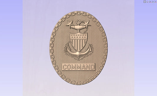 CNC File I US Coast Guard Command Master Chief Petty Officer Badge E9 3d Model I  RathTech Design My Store