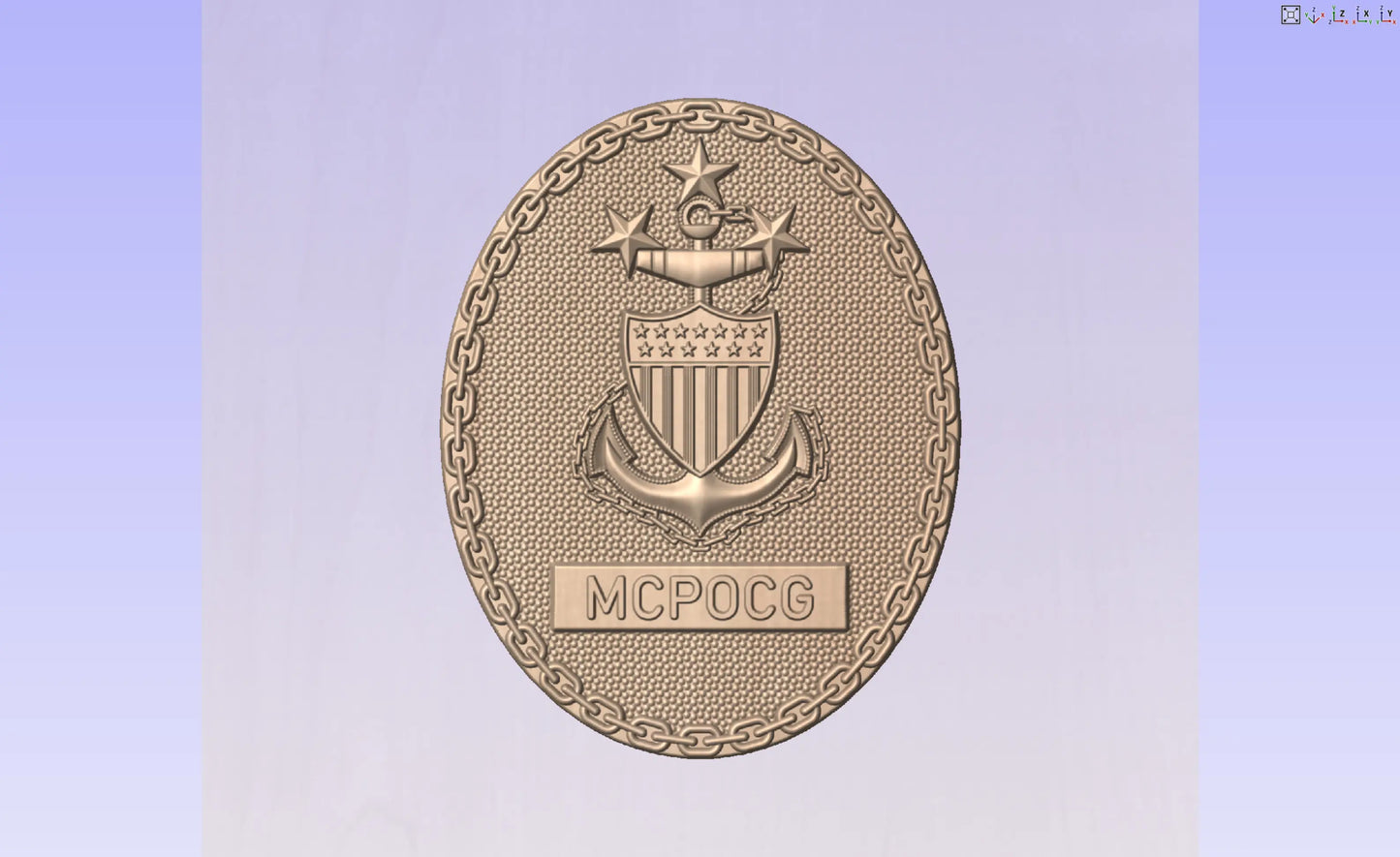 CNC File I US Coast Guard Master Chief Petty Officer of the Coast Guard Rank E9 3d Model I  RathTech Design My Store